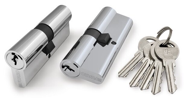 фото Цилиндровый Fuaro (Фуаро) механизм (100 ZA/70) 1000ZAKey70(30+10+30) CP хром 5Key