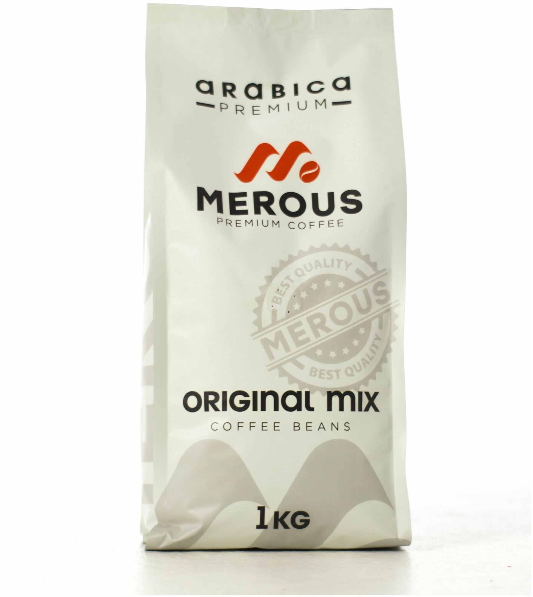 Кофе в зернах MEROUS ORIGINAL MIX, смесь арабики и робусты, 1000 гр. - фотография № 2