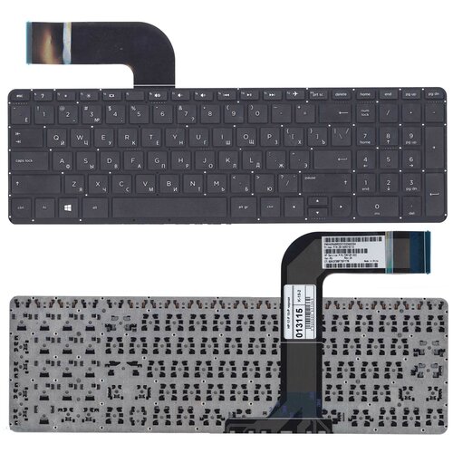 Клавиатура для ноутбука HP Pavilion 15-p007er черная без рамки плоский Enter 98000₽