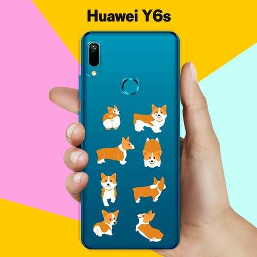 Силиконовый чехол 8 Корги на Huawei Y6s силиконовый чехол на huawei y6s корги для хуавей у6с