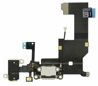 Шлейф разъём зарядки для iPhone 5 (микрофон, гарнитура, антенна) белый