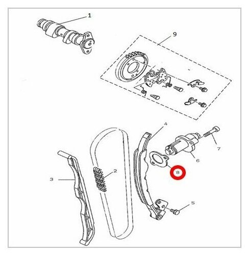 Прокладка натяжителя цепи ГРМ ATV-UTV 700-800 Hisun 14508-F39-0000 LU027665