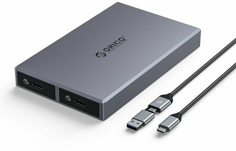 Корпус для SSD, с двумя отсеками M.2 NVME + SATAЕ, 10 Гбит/с, ORICO CM2C3-2SN