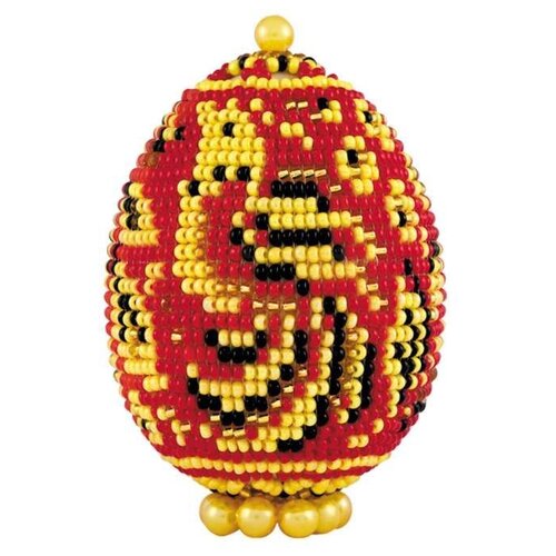 фото Б184 набор для бисероплетения riolis яйцо пасхальное 'хохлома', 6,5*5 см риолис