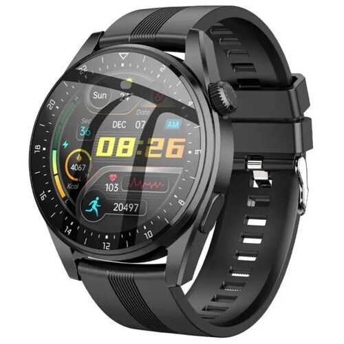 умные часы premium smart watch круглые часы 46 mm черные Умные часы Oem W&O Smart Watch X2 Pro 46 мм NFC, черный