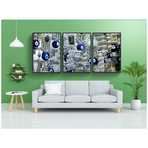 фото Набор модулных постеров для интерьера "амулет, злые глаза, турция" 60x90 см. в тубусе, без рамки lotsprints