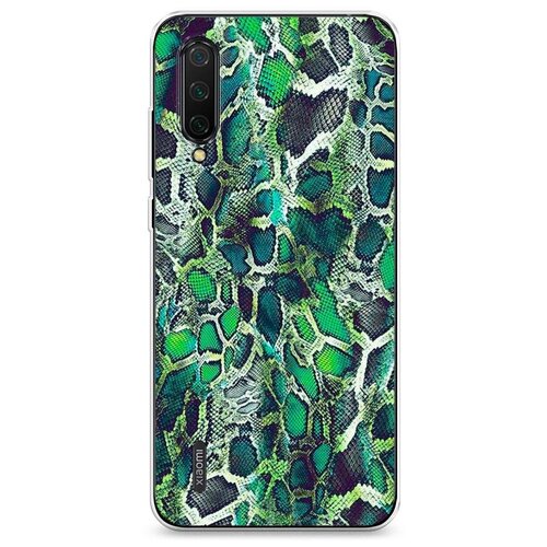 фото Силиконовый чехол "зеленая кожа змеи" на xiaomi mi a3 lite / сяоми ми а3 лайт case place