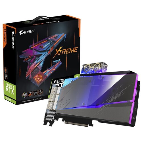 Видеокарта GIGABYTE GeForce RTX 3080 LHR 12288Mb AORUS XTREME WATERFORCE WB (GV-N3080AORUSX WB-12GD)