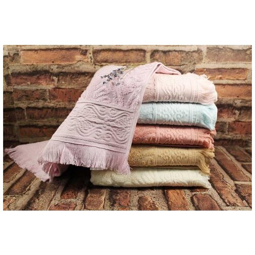 фото Полотенце cestepe хлопок 100% 6 шт (50*90) (бахрамой/жаккард/велюр) размер набор из 6 штук