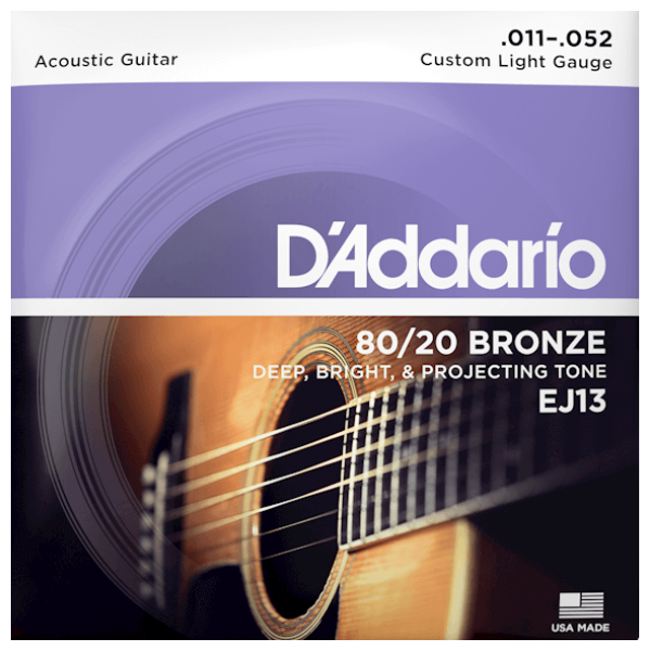 Набор струн D'Addario Custom Light Set EJ13 80/20 Bronze