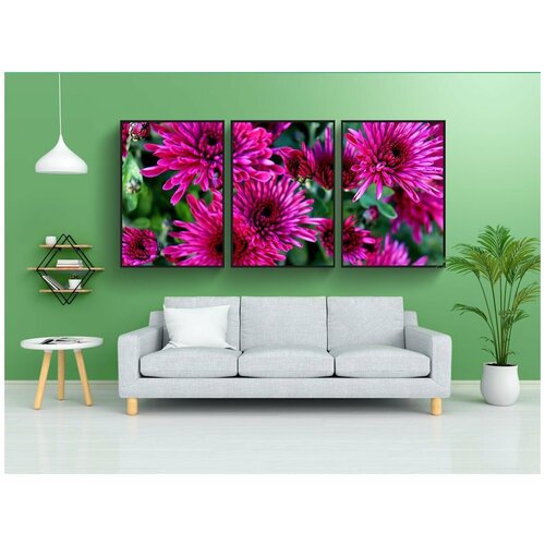 фото Набор модулных постеров для интерьера "цветы, растения, розовые цветы" 60x90 см. в тубусе, без рамки lotsprints