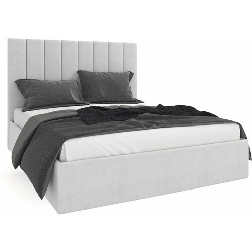 Кровать двуспальная 180х200 с подъемным механизмом ортопедическим основанием ящиками для белья Ketty серый 43500₽