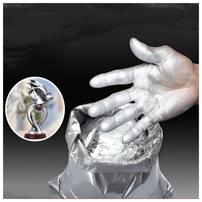 Пудра "серебрянка" алюминиевая цвет серебристо-серый (ПАП-2) пигмент - 50гр - фотография № 8