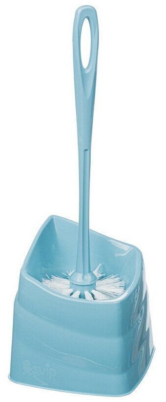 фото Ершик для унитаза угловой Лотос Квадра небесный SV3013НБС