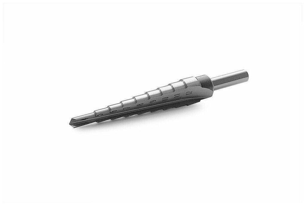 Ступенчатое сверло MESSER с прямой канавкой. Диаметр 4-12мм. Ступеней 9
