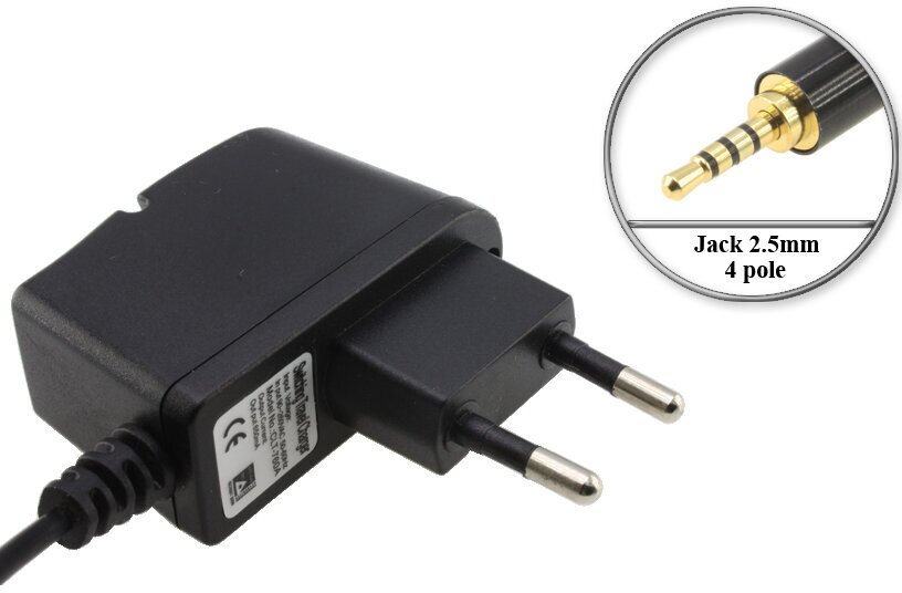 Зарядное устройство 5V (5.2V), 2.5mm Jack 4 контакта (4 pole) (GPE032-052035-2), для телефона Fly Bird, Sendo, Philips, Voxtel.