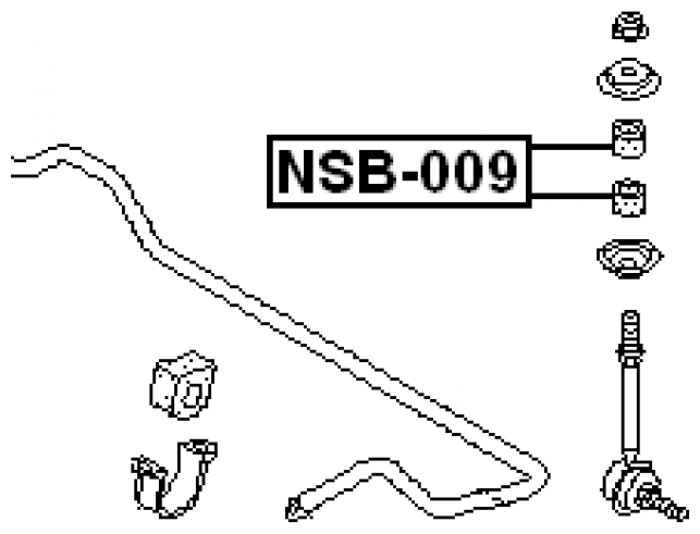 Втулка стойки переднего стабилизатора Febest NSB-009