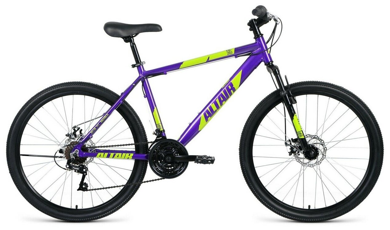 Велосипед Altair AL 26 D 2021 рост 17" фиолетовый/зеленый