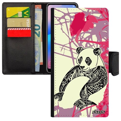 фото Новый чехол-книжка на телефон // samsung galaxy s7 edge // "панда" дизайн большая, utaupia, розовый