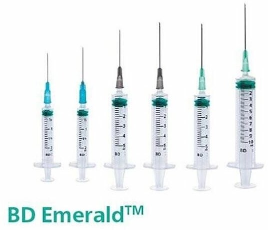 Шприц 3х-компонентный зеленый Emerald BD/БиДи 0,8x40мм 5мл 10шт