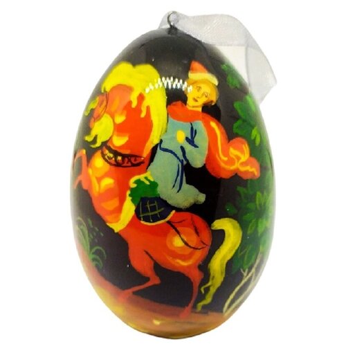 Яйцо декоративное авторское, ручная роспись, на ленте, 