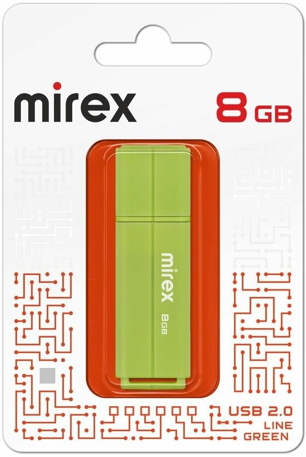 Флешка USB Flash Drive MIREX LINE GREEN 8GB