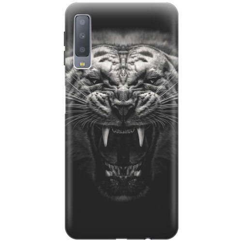 фото Gosso ультратонкий силиконовый чехол-накладка для samsung galaxy a7 (2018) с принтом "оскал тигра"