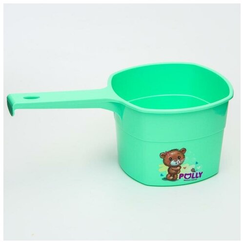 Ковш для купания и мытья головы, детский банный ковшик, хозяйственный POLLY, 1.5 л, цвет зеленый