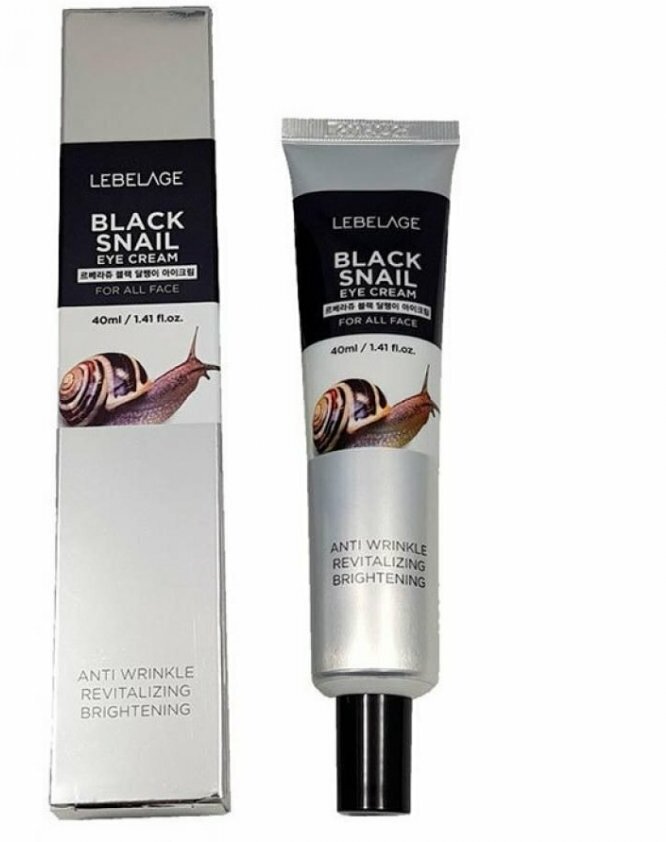 Крем для области вокруг глаз Lebelage Black Snail с муцином черной улитки 40мл Mido Cosmetics - фото №7