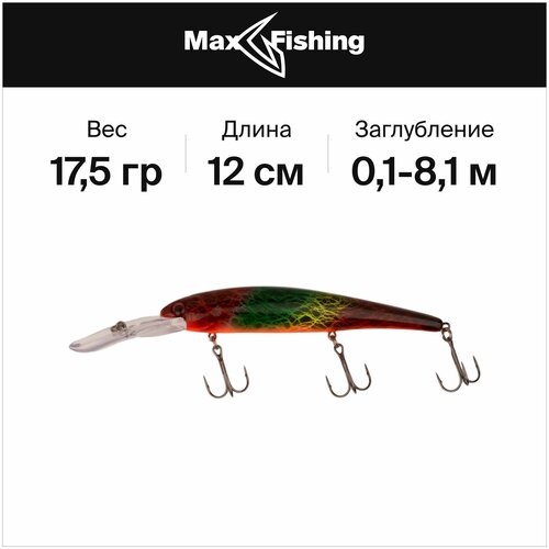 фото Воблер для троллинга bandit walleye deep #ol158 red green yellow black lace