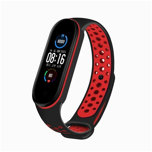 Ремешок WB07 для Xiaomi Mi Band 5 силиконовый Sport N Черный