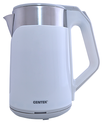 Чайник Centek CT-0023 White 2.0л <2000W> двойн. корпус - сталь+пластик, двойная стенка, сохран тепла