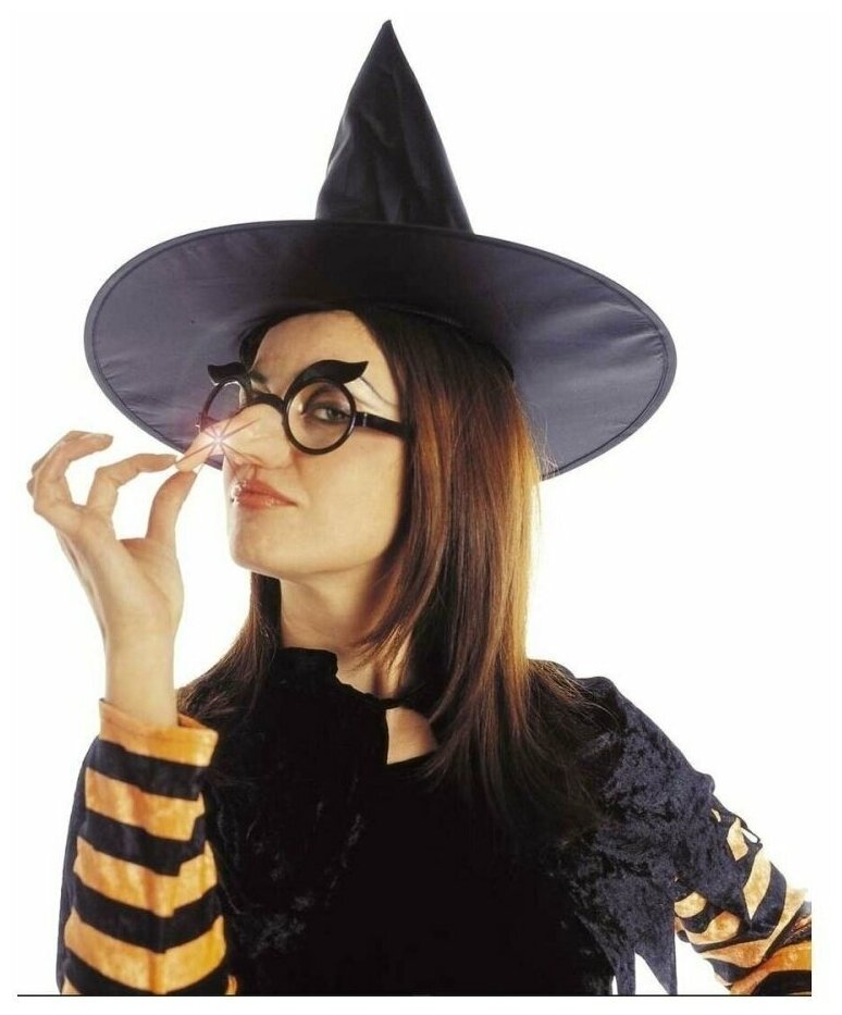 Очки со световым носом бабы-яги /нос ведьмы/нос бабы-яги/карнавальные очки/смешные очки/очки на хэллоуин
