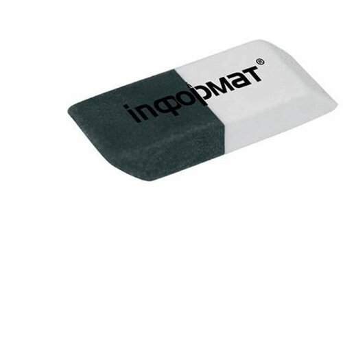 Комбинированный скошенный ластик INFORMAT бизнес каучук 53х19х9 мм серо-белый ERWGC 159₽