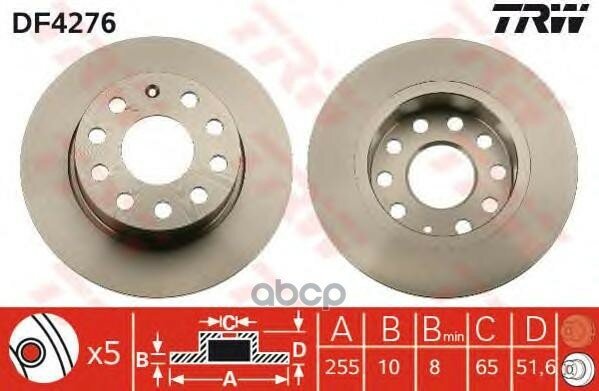 Диск Тормозной | Зад | TRW арт. DF4276