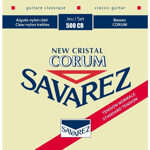500CR New Cristal Corum Комплект струн для классической гитары, норм. натяжение, посеребр, Savarez струны для классической гитары нормального натяжение посеребр savarez