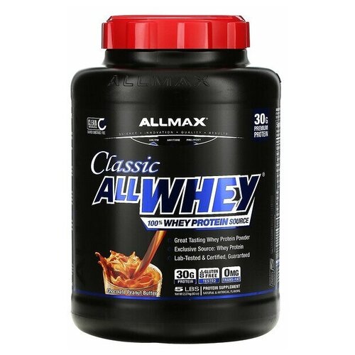 ALLMAX Nutrition, Classic AllWhey, 100% сывороточный протеин, шоколадное арахисовое масло, 2,27 кг