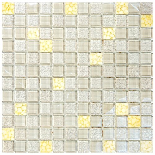 Мозаика из стекла Natural Mosaic KDS-23-1 бежевый светлый квадрат