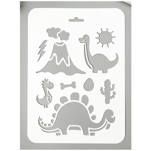 фото Трафарет пластик "динозаврики" 16х22 см. в наборе 1шт. g&c links sky