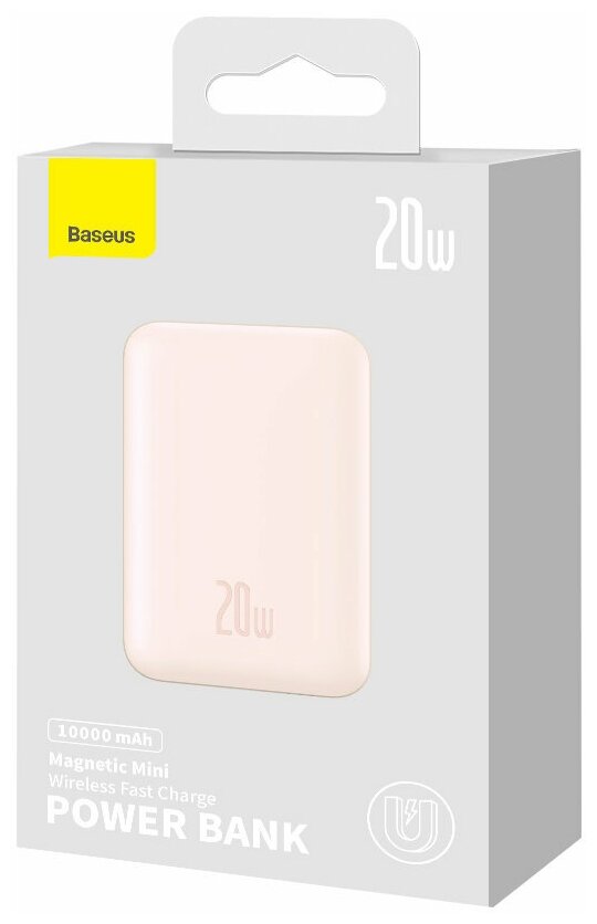 Внешний аккумулятор повербанк Baseus Magnetic Mini Power Bank 10000mAh 20W Pink Cable Type-C to Type-C 60W