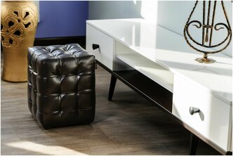 Пуфик БонМебель Модерн-2 мини, капранова темный, экокожа, 30х30х40 см, пуфик в прихожую, пуф, мебель, прихожая мебель