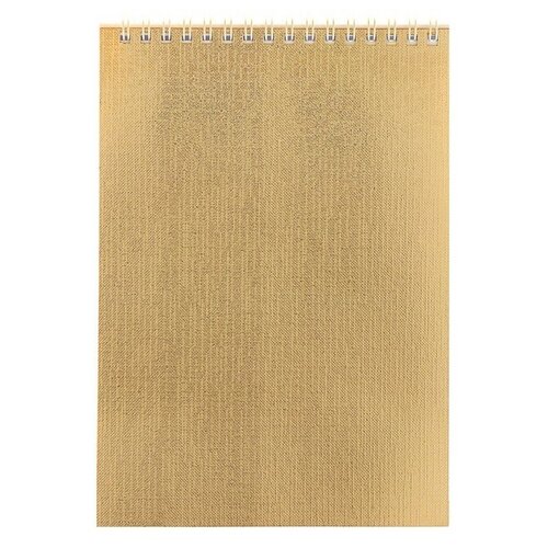 --- Блокнот A5 80 листов на гребне Золото Metallic бумвинил многоцветный срез 306₽