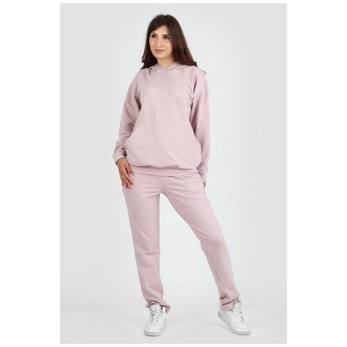 фото Костюм милана, толстовка и брюки, спортивный стиль, свободный силуэт, размер 52, розовый