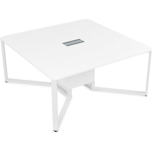 Стол для переговоров Summit Alsav 16СК.166 Белый премиум/Белый мет. 1600*1600*750