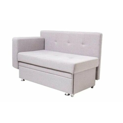 Диван-кушетка для дома квартиры дачи со спальным местом левый Еврокнижка серый рогожка 125х67х82см 22537₽