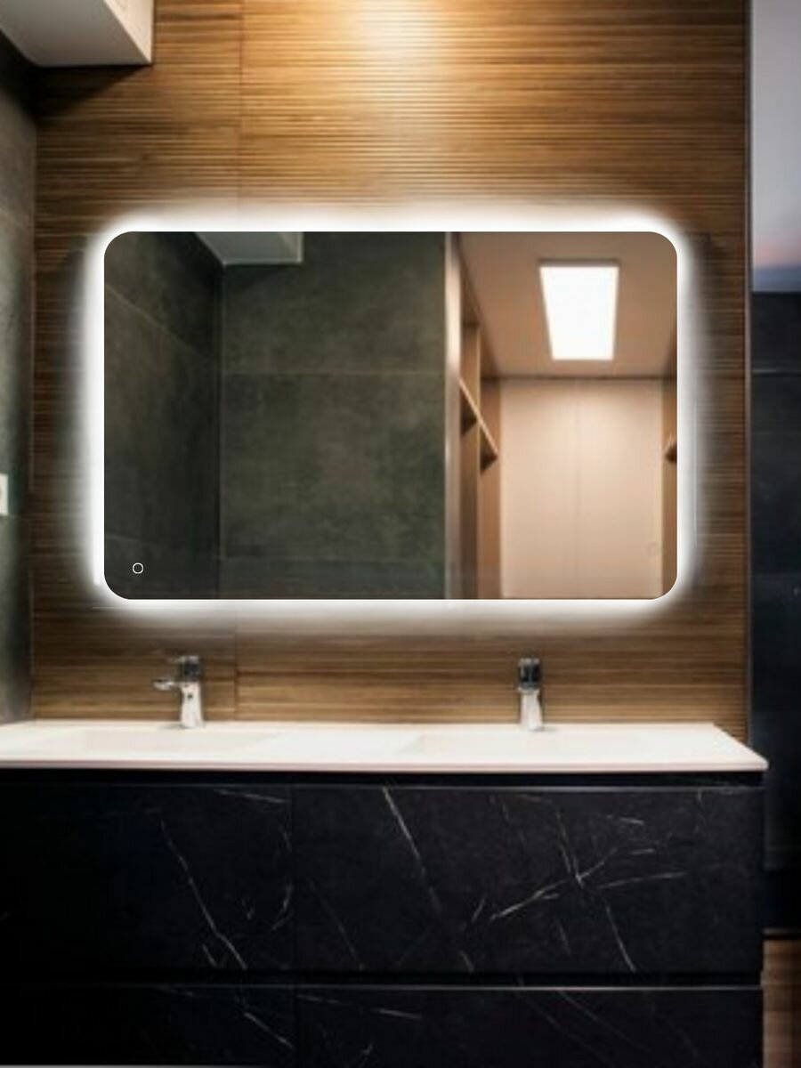 Зеркало для ванной 50 на 70 см. (закругленные углы) - фотография № 8