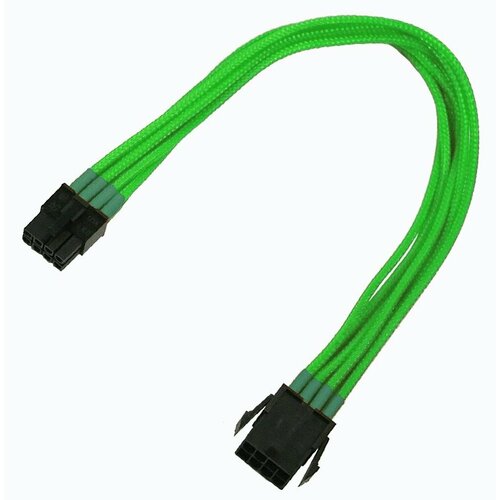 Удлинитель Nanoxia 8-pin PCI-E, 30см, индивидуальная оплетка неоновый зеленый NX8PE3ENG 1 компл 8 контактный разъем hp285 08021 водонепроницаемый автомобильный электрический провод соединительный разъем для hyundai kia hp281 08020