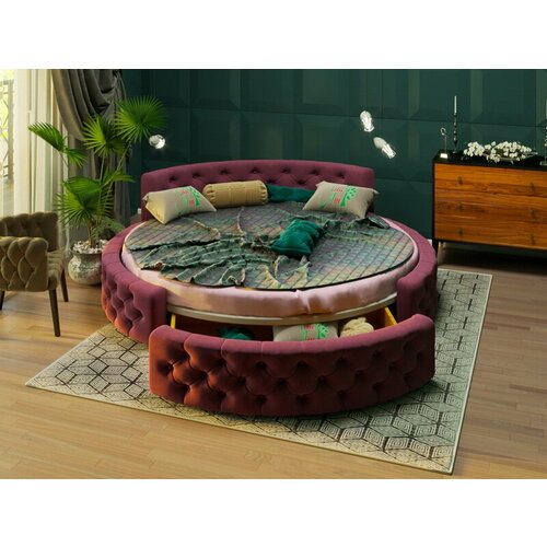 Круглая кровать Vita Mia Astoria Premier c ящиком. Антивандальная ткань. D210