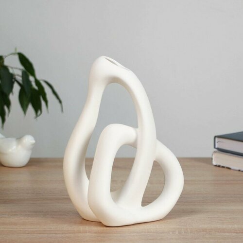 Ваза керамика настольная Бейли 23 см белый 3155₽