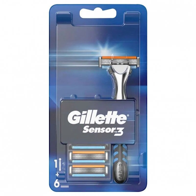 Бритвенный станок Gillette Sensor3 с 6 сменными кассетами